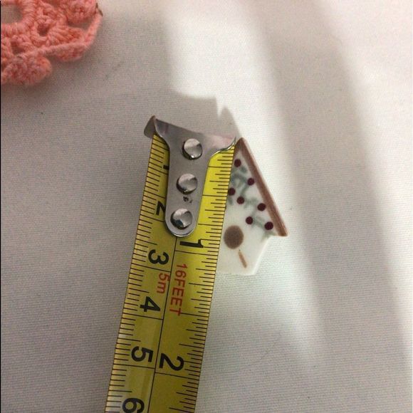 Vintage Porcelain Birdhouse Earrings Posts Studs Birdhouse Pierced Earrings - Picture 13 of 15